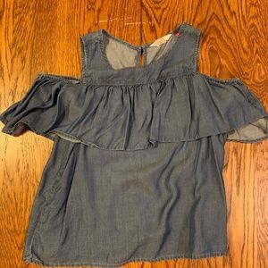 SO Off the Shoulder Jean Tank Top